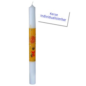 Kommunionkerze weiß, Sonne von Prell