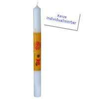 Kommunionkerze weiß, Sonne von Prell