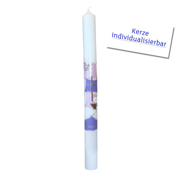 Kommunionkerze weiß, Symbole von Prell