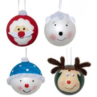 Bastelset Weihnachtskugeln von Prell, 4er Set, D: 7 cm