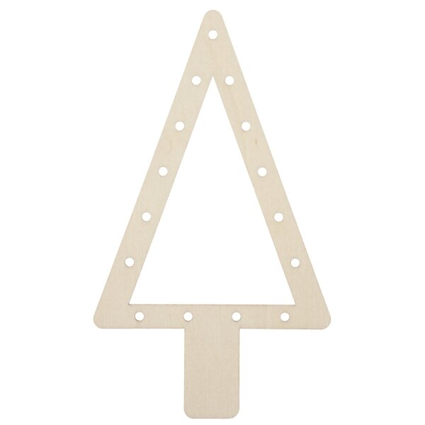 Fadenflechtmotiv Holzanhänger Tannenbaum aus 3 mm Sperrholz, 6er Set