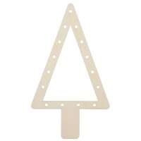 Fadenflechtmotiv Holzanhänger Tannenbaum aus 3 mm Sperrholz, 6er Set