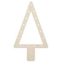 Fadenflechtmotiv Holzanhänger Tannenbaum aus 1 mm Sperrholz, 6er Set