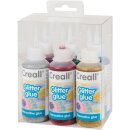 Creall® Glitterglue 6er Set je 100 ml in blau, grün, pink rot, gold, silber