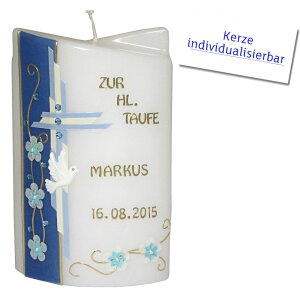 Taufkerze Ellipse weiß, "zur hl. Taufe"...