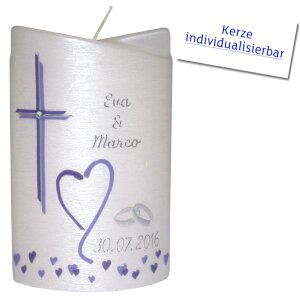 Hochzeitskerze Ellipse, weiß getaucht von Prell