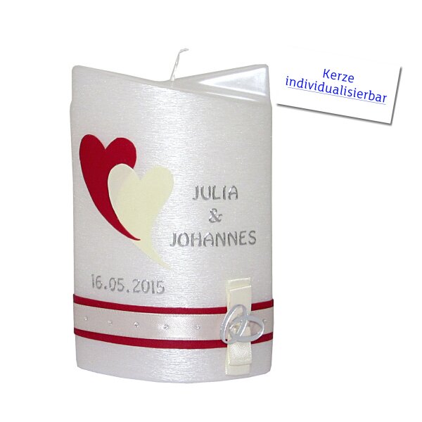 Hochzeitskerze Ellipse, 2 flügelig, rot von Prell