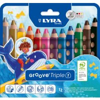 Lyra Groove Triple 1 Farbstift, 12 Stifte in 12 Farben sort.