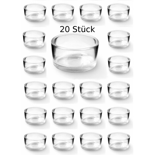 20er Set Teelichtgläser, D: 5 cm