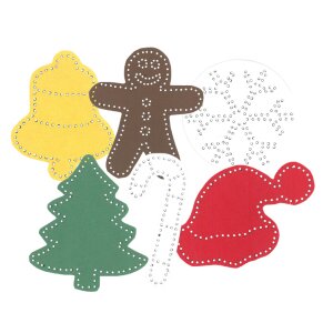 Bastelset Prickelmotive Weihnachten von Prell, 36 Stück