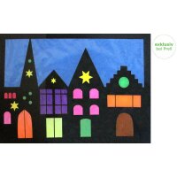 Bastelset Fensterbild Häuserreihe von Prell, 4teilig