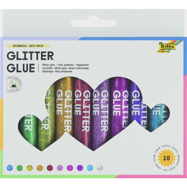 Glitter Glue 10x 10,5 ml, mit Glitzereffekt