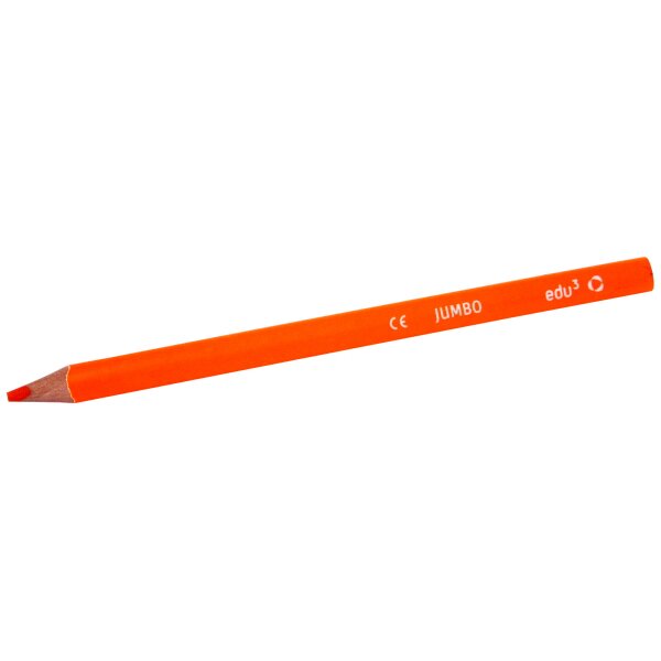 Edu3 Jumbo Farbstifte tri, Neonorange, 12 Stück