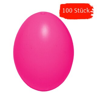 Plastik-Eier, Kunststoffeier, Ostereier, pink 60 mm, 100 Stück