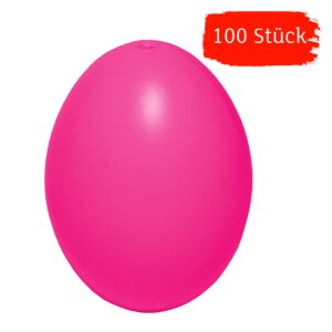 Plastik-Eier, Kunststoffeier, Ostereier, pink 60 mm, 100...