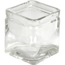 Kerzenhalter quadratisch, aus transparentem Glas, 12 Stück