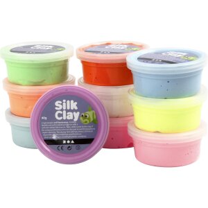 Silk Clay® Sortiment, 10 Dosen á 40g, Seidenknete