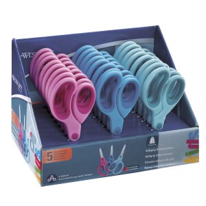 Display mit 24 Softgrip Kinderscheren Westcott® mit...