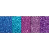 Glitterkarton Glamour, DIN A4, 5 Blatt sortiert in 5 Farben