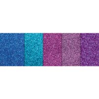 Glitterkarton Glamour, DIN A4, 5 Blatt sortiert in 5 Farben