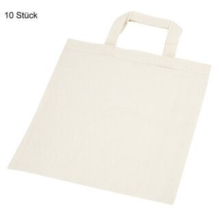 Einkaufstasche aus Baumwolle, 30 x 33 cm, Hellnatur, 10 Stück, voraussichtlich Anfang April lieferbar
