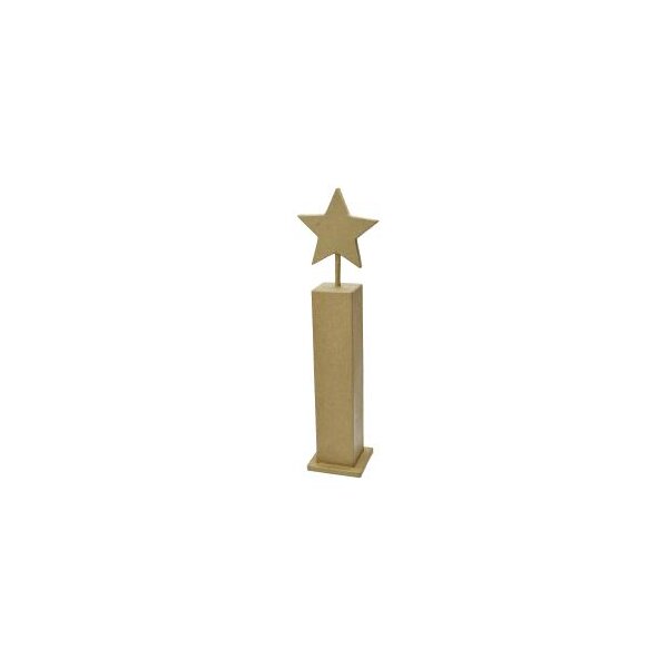PappArt Deko Säule Stern, 7 x 7 x 34 cm