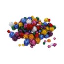 Pompons Glitter, D: 15-40 mm, 400 g = ca. 400 St&uuml;ck