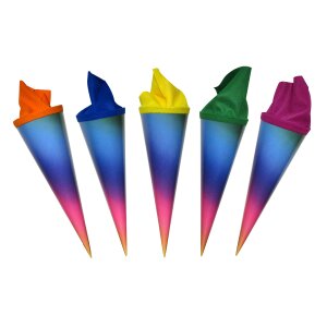 Geschwisterschultüten regenbogen 10 Stück rund...