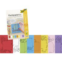 Flechtpapier Set, 24 Flechtbögen in 8 Farben sortiert, DIN A4