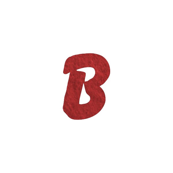 Filzbuchstabe einzeln, ca. 33 mm hoch, 1 Stück B in rot
