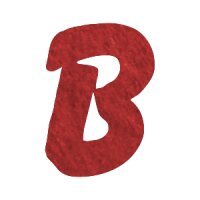 Filzbuchstabe einzeln, ca. 33 mm hoch, 1 Stück B in rot