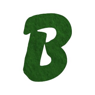 Filzbuchstabe einzeln, ca. 33 mm hoch, 1 Stück B in grün