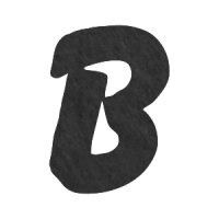 Filzbuchstabe einzeln, ca. 33 mm hoch, 1 Stück B in schwarz