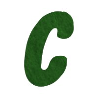 Filzbuchstabe einzeln, ca. 33 mm hoch, 1 Stück C in grün
