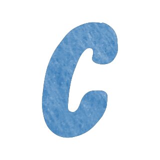 Filzbuchstabe einzeln, ca. 33 mm hoch, 1 Stück C in hellblau