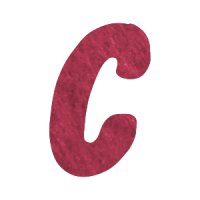 Filzbuchstabe einzeln, ca. 33 mm hoch, 1 Stück C in pink