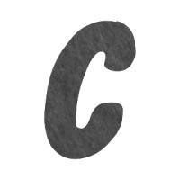 Filzbuchstabe einzeln, ca. 33 mm hoch, 1 Stück C in grau