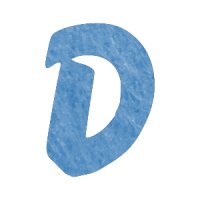 Filzbuchstabe einzeln, ca. 33 mm hoch, 1 Stück D in hellblau