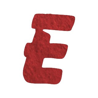 Filzbuchstabe einzeln, ca. 33 mm hoch, 1 Stück E in rot