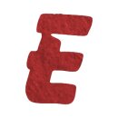 Filzbuchstabe einzeln, ca. 33 mm hoch, 1 St&uuml;ck E in rot