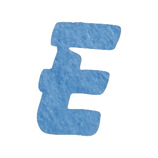 Filzbuchstabe einzeln, ca. 33 mm hoch, 1 St&uuml;ck E in hellblau