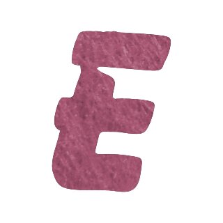 Filzbuchstabe einzeln, ca. 33 mm hoch, 1 Stück E in rosa