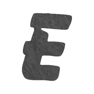 Filzbuchstabe einzeln, ca. 33 mm hoch, 1 Stück E in grau