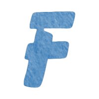 Filzbuchstabe einzeln, ca. 33 mm hoch, 1 Stück F in hellblau