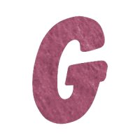 Filzbuchstabe einzeln, ca. 33 mm hoch, 1 Stück G in rosa