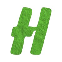 Filzbuchstabe einzeln, ca. 33 mm hoch, 1 Stück H in apfelgrün