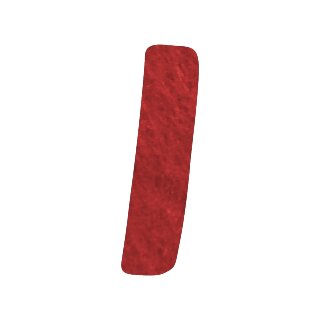 Filzbuchstabe einzeln, ca. 33 mm hoch, 1 St&uuml;ck I in rot