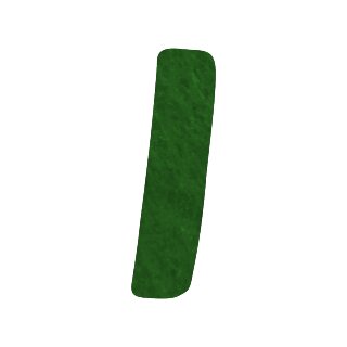 Filzbuchstabe einzeln, ca. 33 mm hoch, 1 Stück I in grün