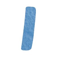 Filzbuchstabe einzeln, ca. 33 mm hoch, 1 Stück I in hellblau