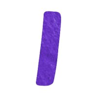 Filzbuchstabe einzeln, ca. 33 mm hoch, 1 Stück I in lila